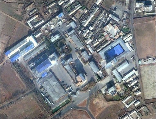 Satellite image of the Taedongang brewery, NK